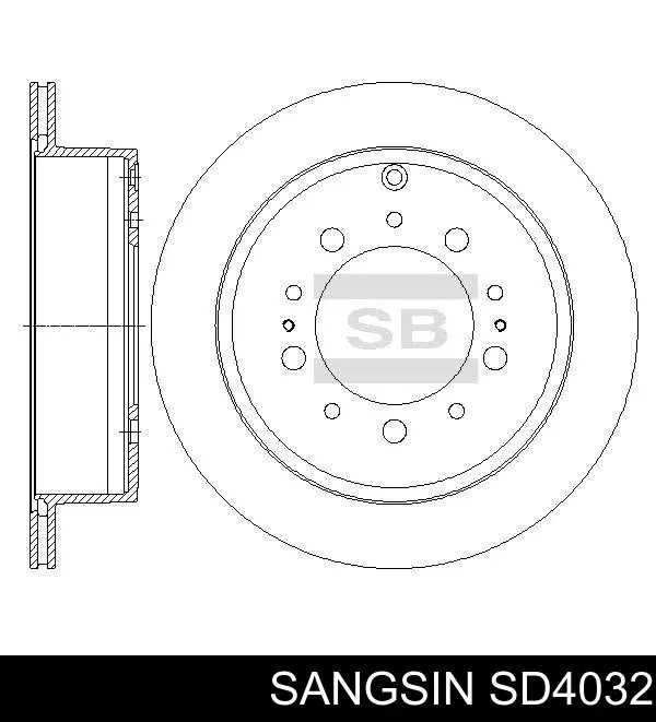 Диск гальмівний задній SD4032 Sangsin