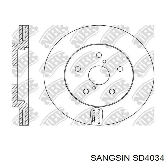 Гальмівні диски передні SD4034 Sangsin