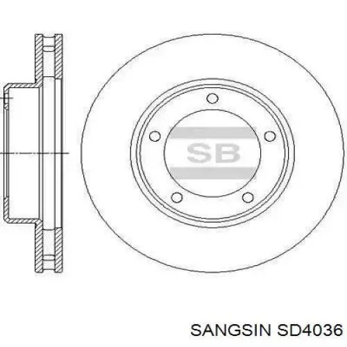 Купити SD4036 Sangsin Диск заднього гальма