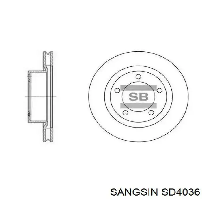 Гальмівні диски SD4036 Sangsin