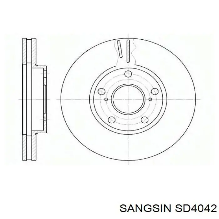 SD4042 Sangsin диск гальмівний передній