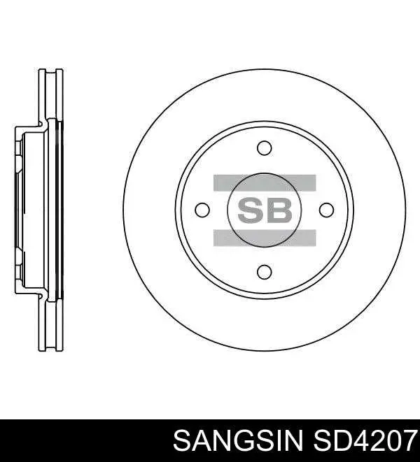 Диск переднього гальма Sangsin SD4207 ціна, від 28.20 USD
