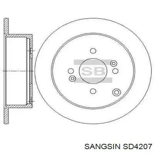 SD4207 Sangsin диск гальмівний передній
