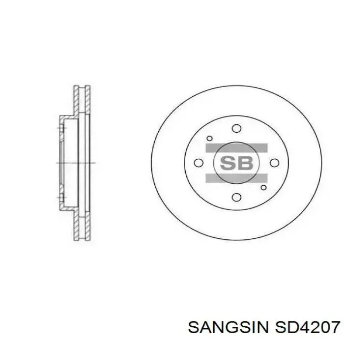 Гальмівні диски передні SD4207 Sangsin