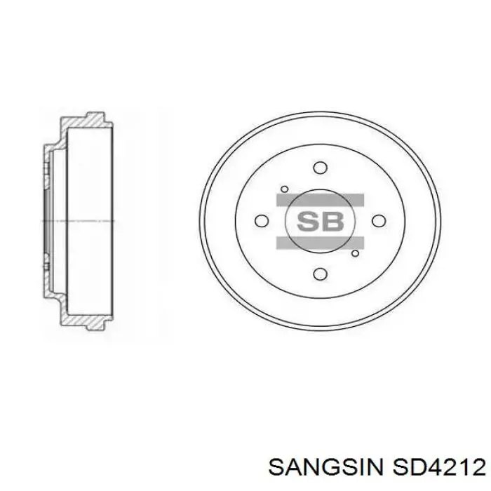SD4212 Sangsin барабан гальмівний задній