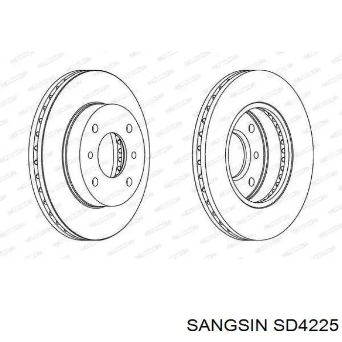 Диск гальмівний передній SD4225 Sangsin