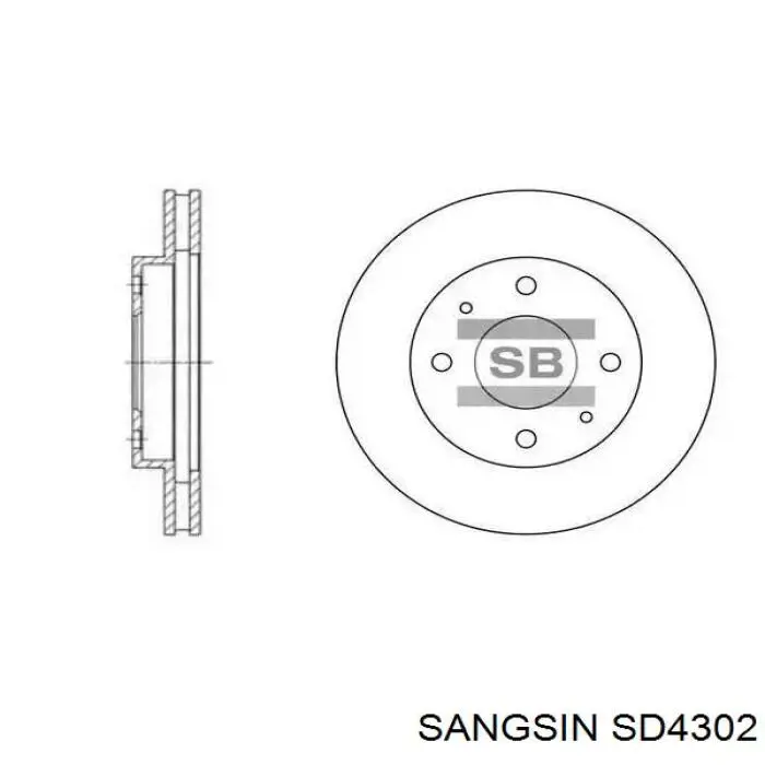 SD4302 Sangsin Гальмо дискове переднє