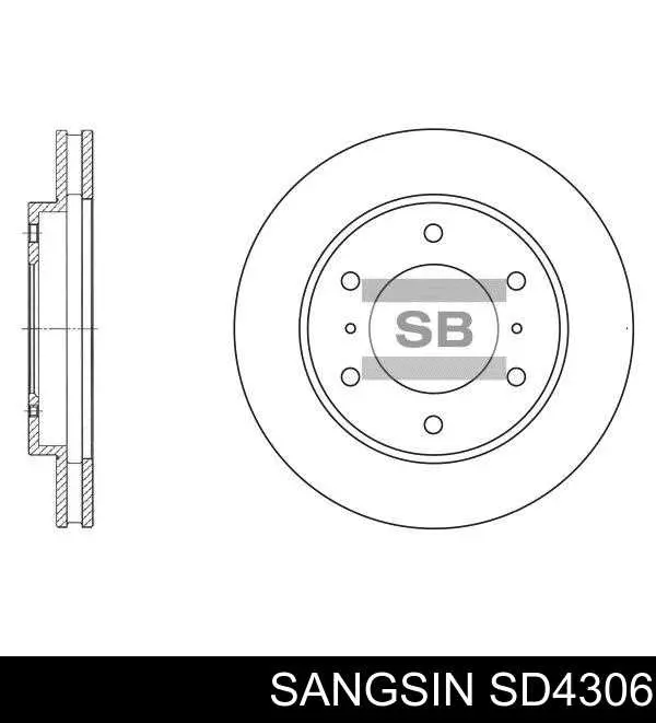 Диск переднього гальма Sangsin SD4306 ціна, від 30.23 USD