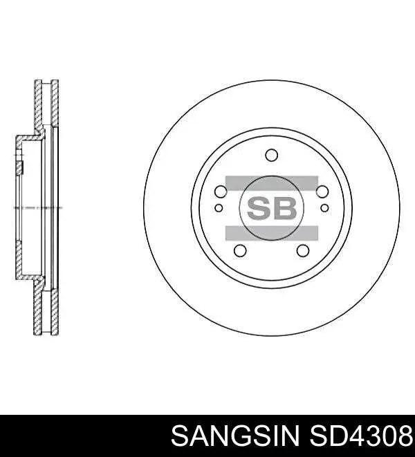 Диск переднього гальма Sangsin SD4308 ціна, від 27.67 USD