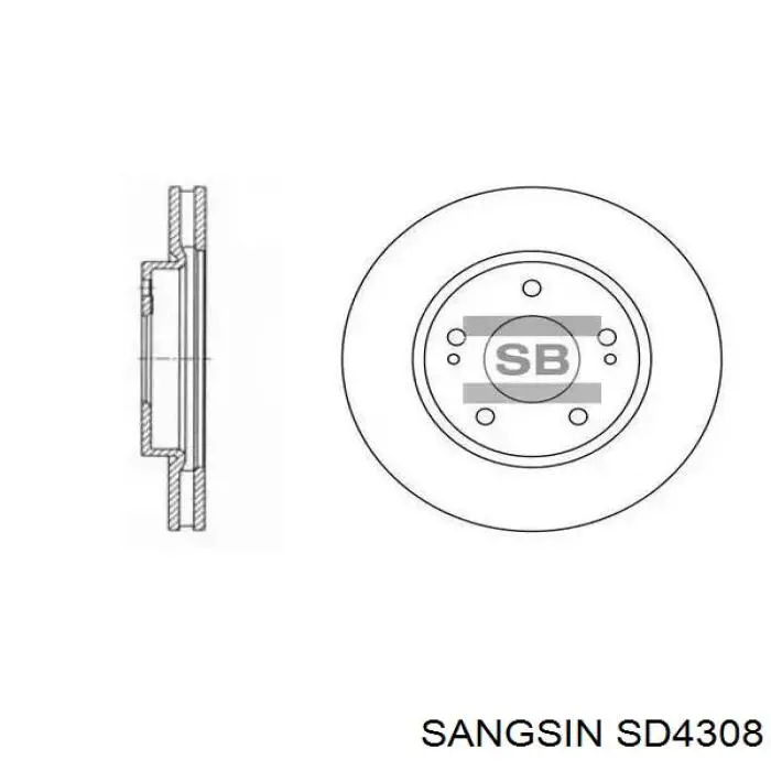 Купити SD4308 Sangsin Ротор гальмівний