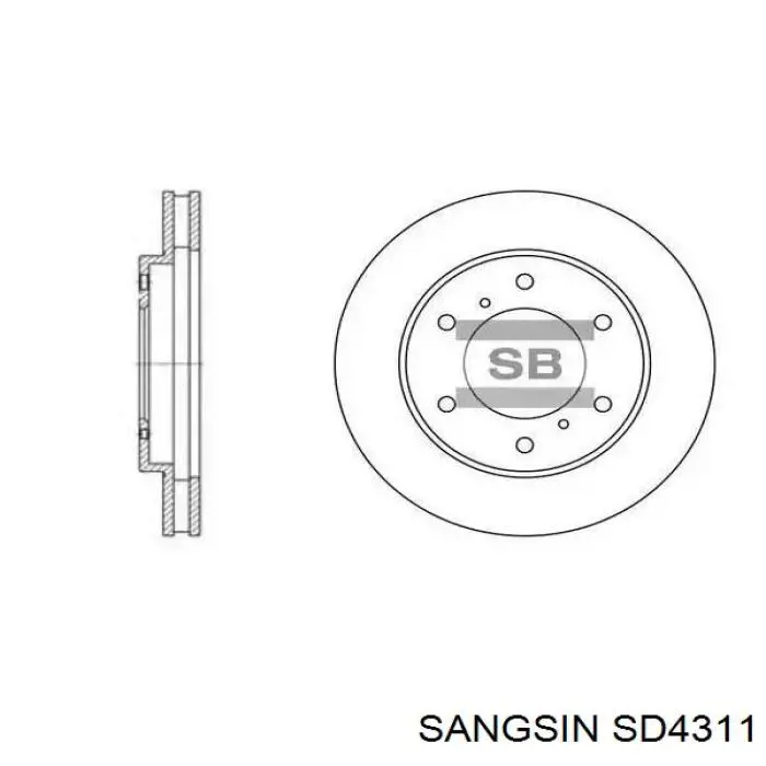SD4311 Sangsin Гальмо дискове переднє