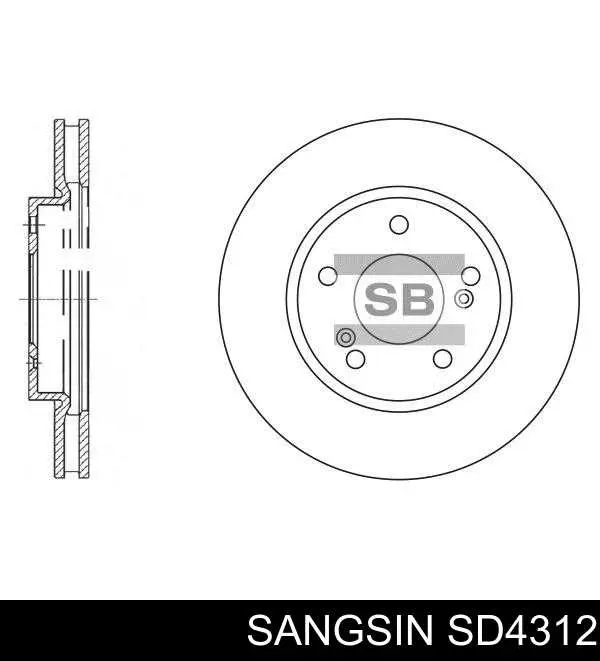 Диск переднього гальма Sangsin SD4312 ціна, від 30.45 USD