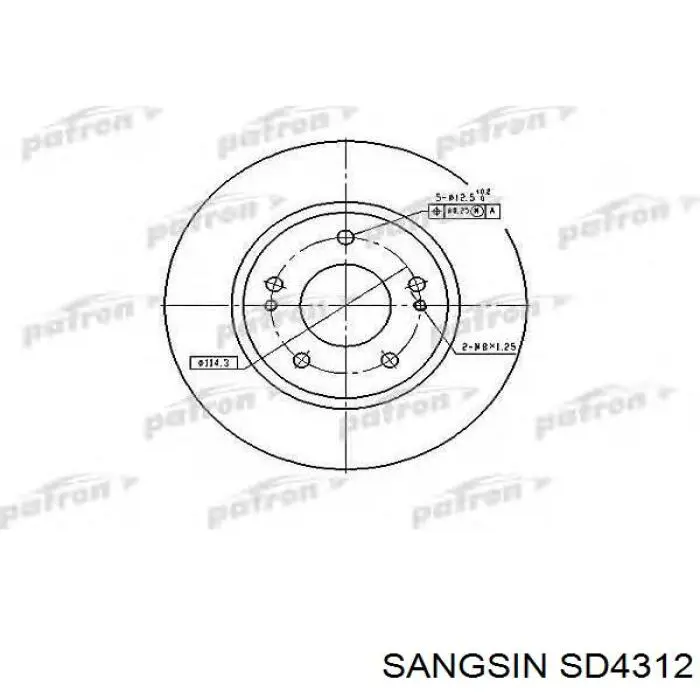 SD4312 Sangsin Гальмо дискове переднє