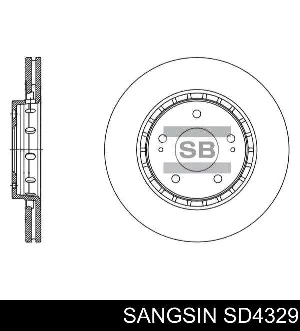 Диск гальмівний передній SD4329 Sangsin