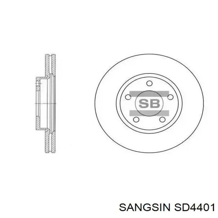 SD4401 Sangsin Гальмо дискове переднє