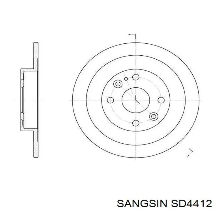 Купити SD4412 Sangsin Диск заднього гальма