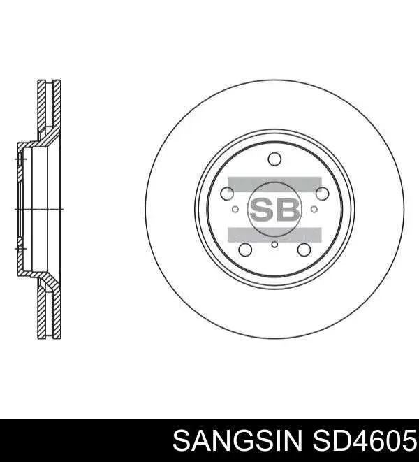 Диск переднього гальма Sangsin SD4605 ціна, від 38.81 USD
