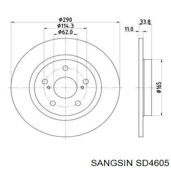 Гальмівні диски передні SD4605 Sangsin