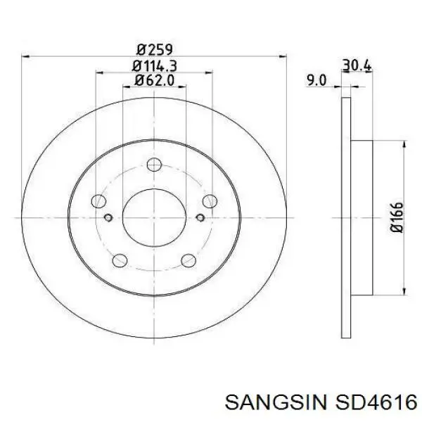 Задні дискові гальма Hi-q SD4616 ціна, від 28.98 USD
