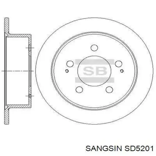 Диск гальмівний задній SD5201 Sangsin