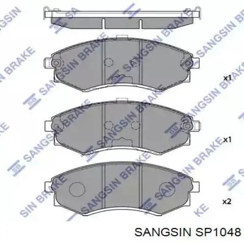 SP1048 Sangsin колодки гальмівні передні, дискові