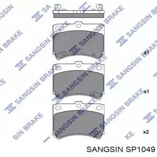 Купити SP1049 Sangsin Колодки гальмівні передні, дискові