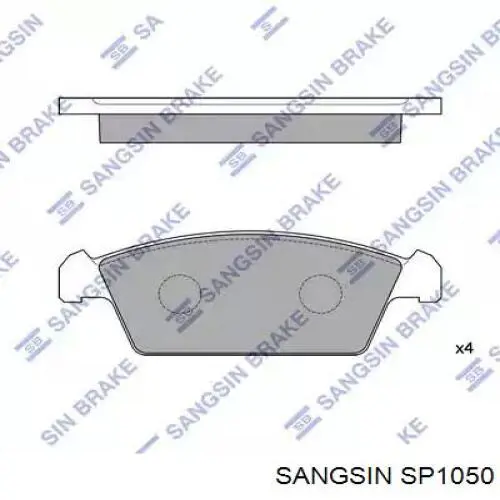 Купити SP1050 Sangsin Колодки гальмівні передні, дискові