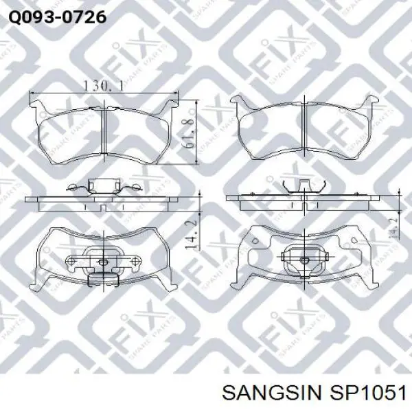 Гальмівні колодки Sangsin SP1051 ціна, від 20.32 USD