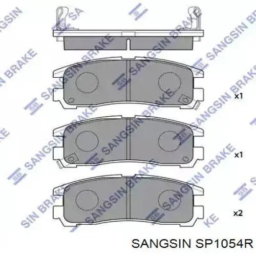 SP1054R Sangsin колодки гальмові задні, дискові