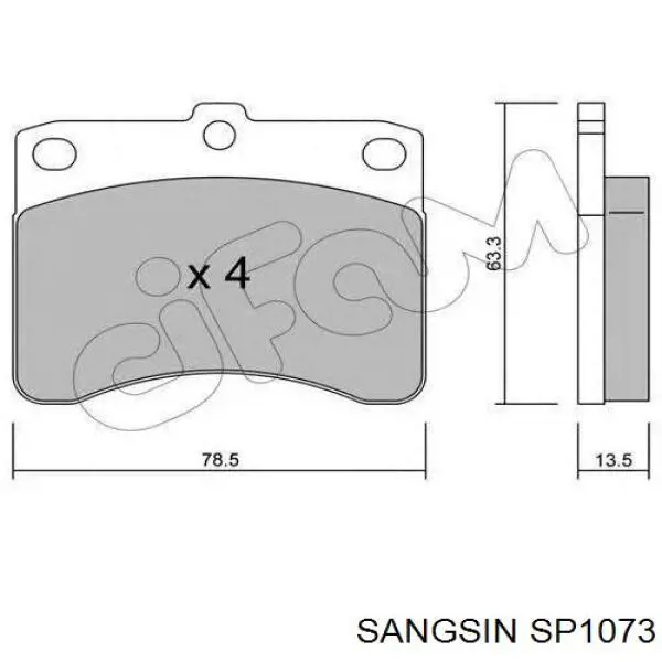 SP1073 Sangsin Передні гальмівні колодки