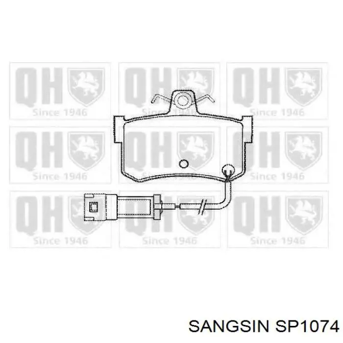SP1074 Sangsin колодки гальмові задні, дискові