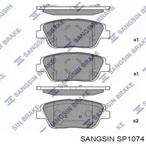 SP1074 Sangsin Колодки гальмівні задні, дискові