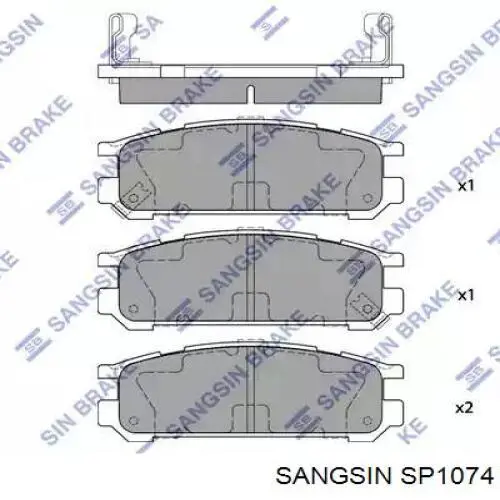 Задні гальмівні колодки Sangsin SP1074 ціна, від 13.39 USD