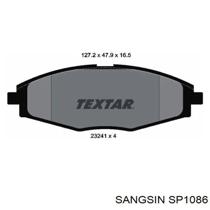 Купити SP1086 Sangsin Колодки гальмівні передні, дискові