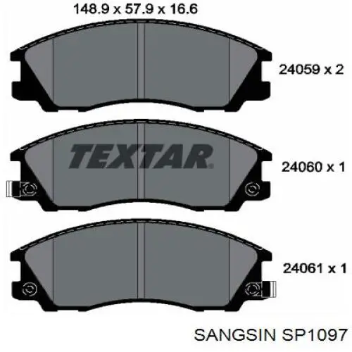 Передні тормозні колодки SP1097 Sangsin