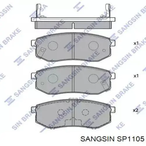 Передні тормозні колодки SP1105 Sangsin