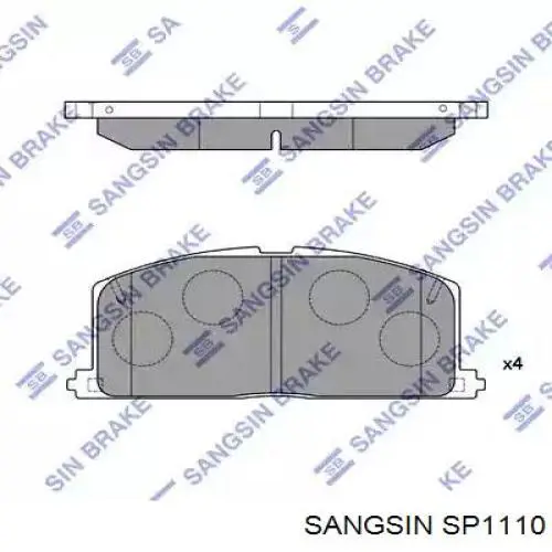 Купити SP1110 Sangsin Колодки гальмівні передні, дискові
