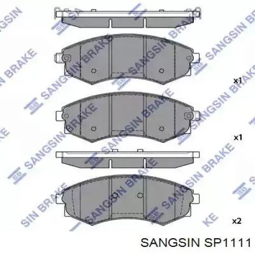 SP1111 Sangsin колодки гальмівні передні, дискові