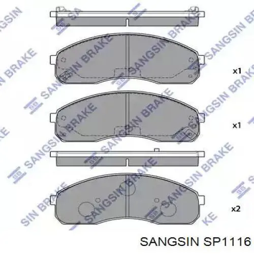 Гальмівні колодки Sangsin SP1116 ціна, від 22.77 USD