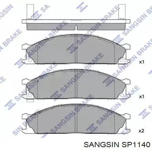 Гальмівні колодки Sangsin SP1140 ціна, від 22.36 USD