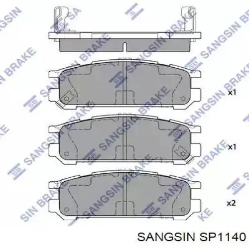 Колодки гальмівні передні, дискові SP1140 Sangsin