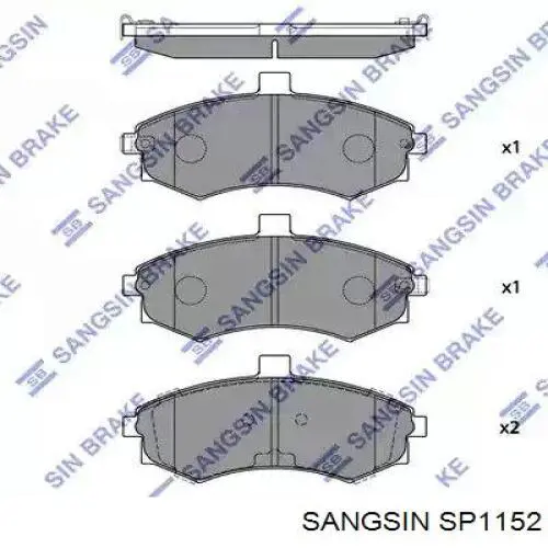Купити SP1152 Sangsin Колодки гальмівні передні, дискові