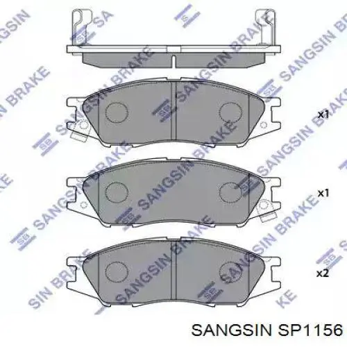 Купити SP1156 Sangsin Колодки гальмівні передні, дискові