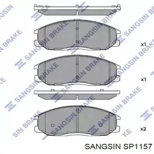 SP1157 Sangsin Передні гальмівні колодки