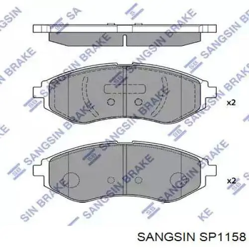 Колодки гальмівні передні, дискові SP1158 Sangsin