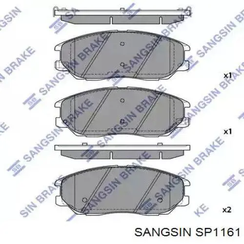 SP1161 Sangsin Передні гальмівні колодки