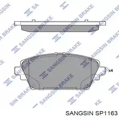 SP1163 Sangsin колодки гальмові задні, дискові