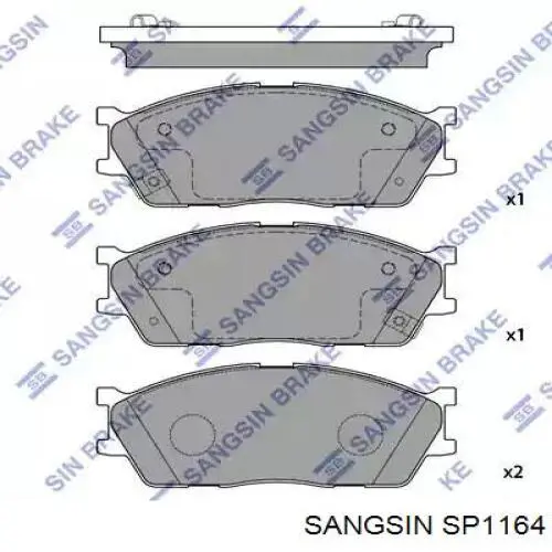 SP1164 Sangsin Передні гальмівні колодки