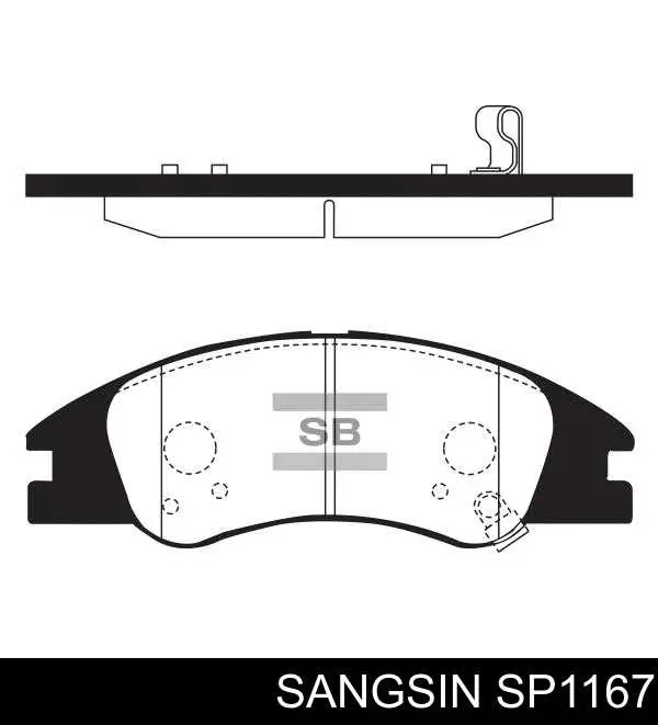Гальмівні колодки Sangsin SP1167 ціна, від 23.45 USD
