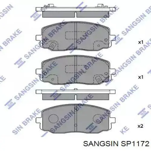 Купити SP1172 Sangsin Колодки гальмівні передні, дискові